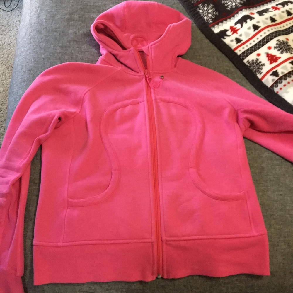 Pink LULULEMON size 12 zippered hoodie jacket